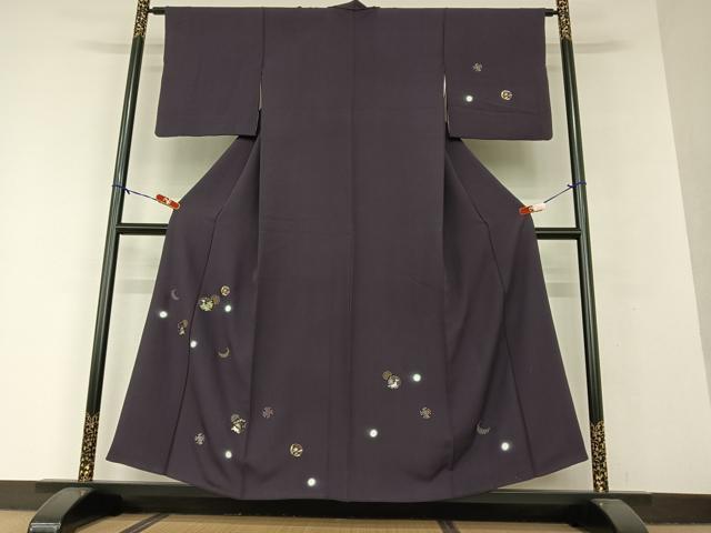 平和屋着物○訪問着 刺繍 雪輪重ね文 跳び兎 金糸 正絹 逸品