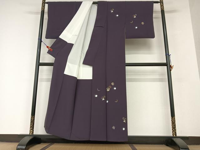平和屋着物○訪問着 刺繍 雪輪重ね文 跳び兎 金糸 正絹 逸品