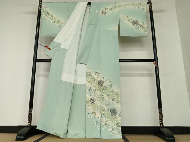 平和屋着物○豪華振袖 総絞り 流水草花文 正絹 逸品 CAAX5737gh