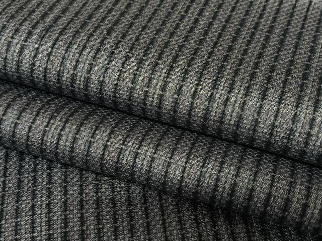 平和屋着物●お召　縞　正絹　逸品　AAAV7250zg