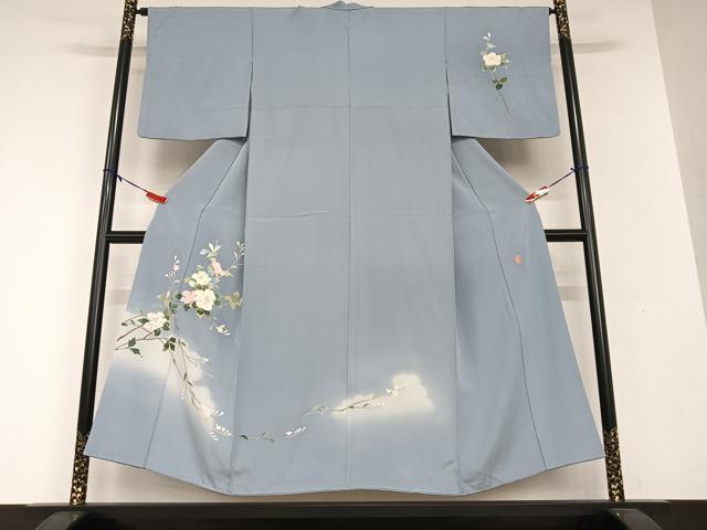 平和屋着物●本加賀友禅作家　南克治　訪問着　枝花文　暈し染め　正絹　逸品　AAAV7278zg