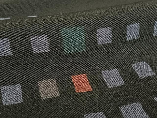 平和屋着物○上質な小紋 格子 黒地 ロング丈 正絹 逸品 AAAV7284zg