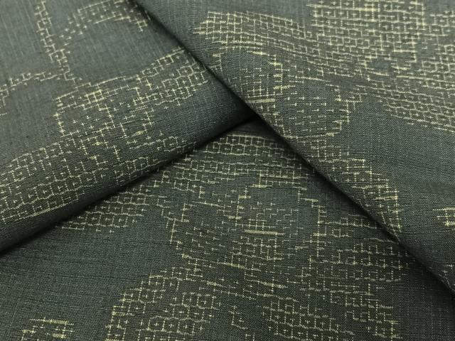 平和屋着物●結城紬　80亀甲　花唐草文　やまと誂製　正絹　逸品　未使用　AAAV7287zg