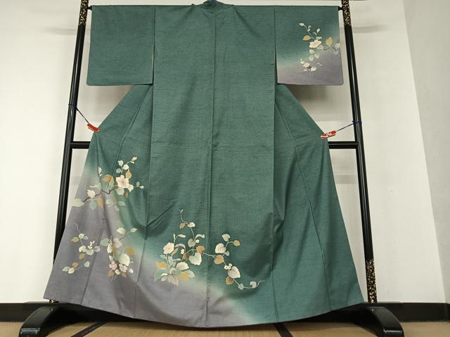 極上　訪問着　友禅　風景草花文　暈し染め　正絹　逸品 極上 訪問着 友禅 風景草花文 暈し染め 正絹 逸品 平和屋着物○