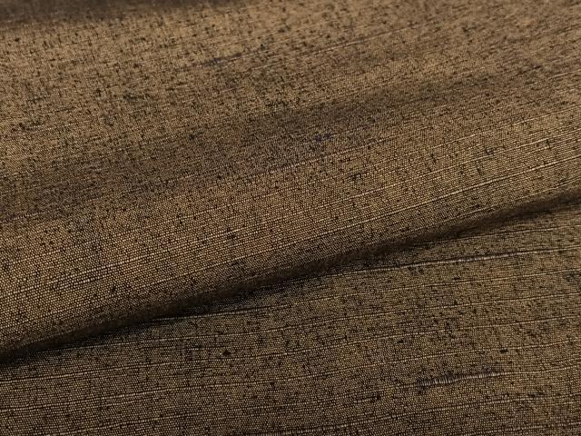 平和屋着物○男性 紬 アンサンブル 色無地 赤墨色 正絹 逸品 未使用