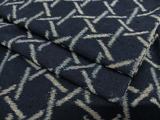 平和屋着物●久留米絣　網目文　綿　逸品　AAAV7323zg