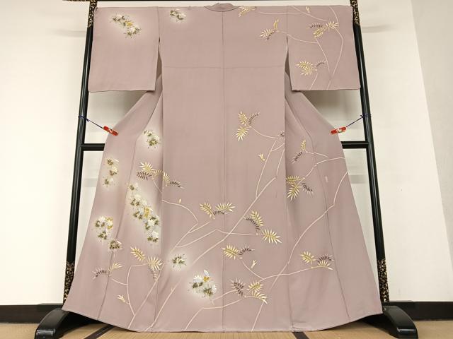 平和屋着物●本加賀友禅作家　松井眞夫　訪問着　草花文　暈し染め　正絹　逸品　AAAV7336zg