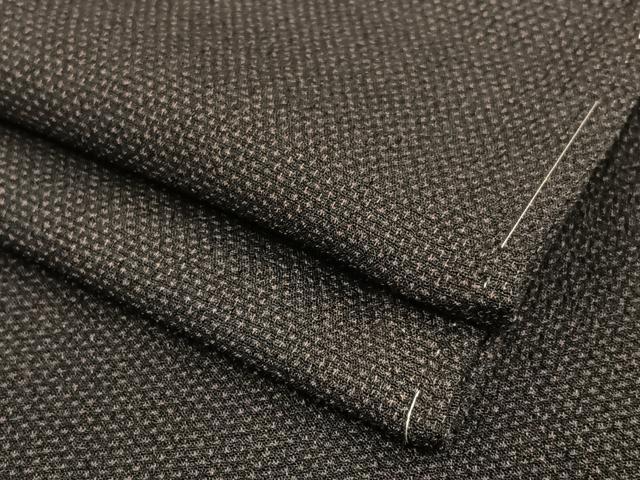 平和屋着物●男性　本塩沢　蚊絣　正絹　逸品　AAAV7349zg