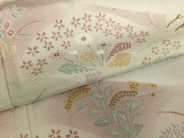 平和屋着物○訪問着 草花間道 暈し染め 金彩 鬼しぼ縮緬