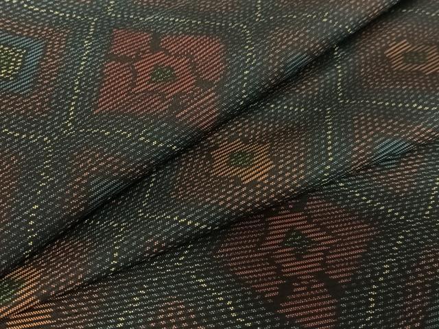 平和屋着物●本場大島紬　花菱文　正絹　逸品　AAAV7385zg