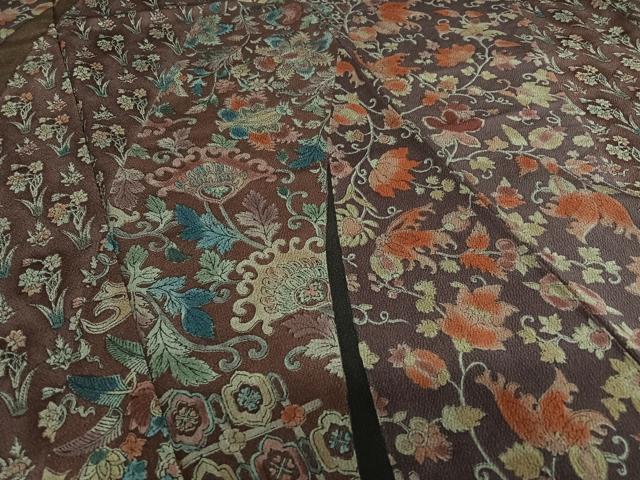 平和屋着物○小林文次郎 訪問着 手描き 更紗花文 鬼しぼ縮緬 正絹