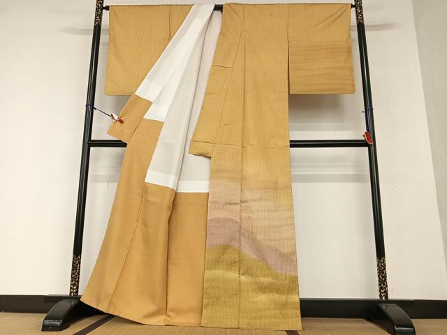 平和屋着物▽訪問着 単衣 霞文 暈し染め 正絹 逸品 AABC7494jh