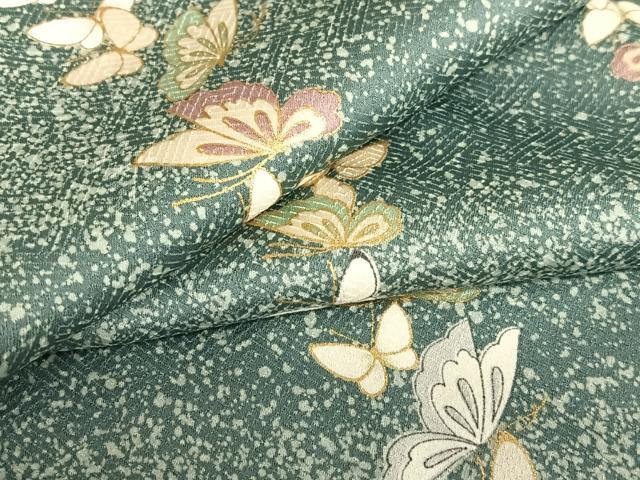 平和屋着物●上質な小紋　舞蝶文　金彩　正絹　逸品　未使用　AAAV7409zg