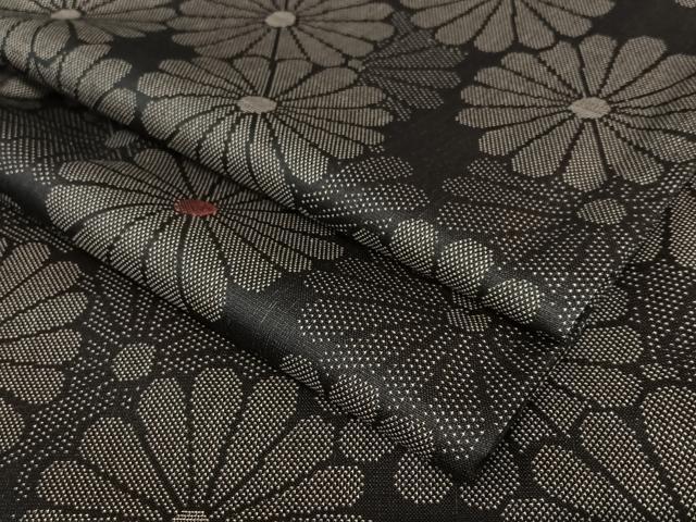 平和屋着物○太鼓柄袋帯 紬地 手描き 人物風景花文 金彩 正絹