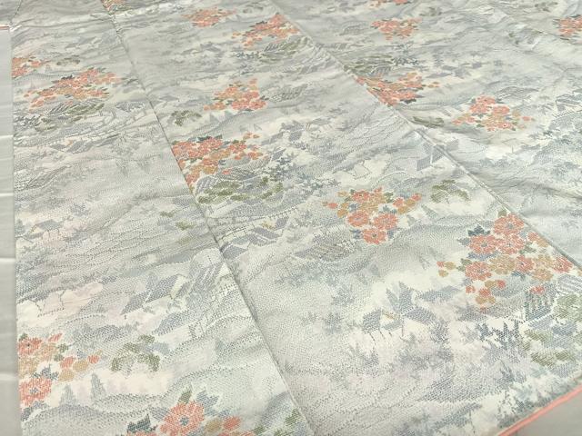 平和屋着物○上質な紬 風景草花文 正絹 逸品 AAAV7414zg