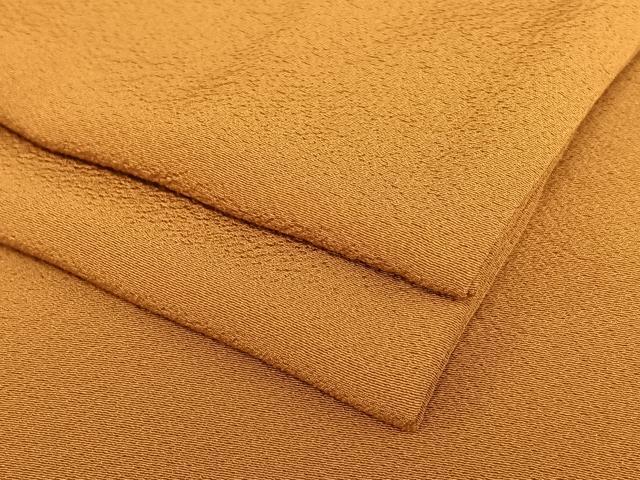 平和屋着物●上質な色無地　琥珀色　正絹　逸品　AAAV7428zg