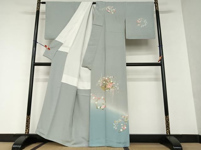 平和屋着物▽本場大島紬　単衣　色紙花文　正絹　逸品　AAAV8478fy 平和屋着物▽本場大島紬 単衣 色紙花文 正絹 逸品 AAAV8478fy