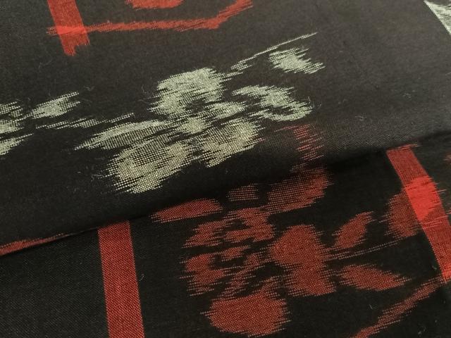 平和屋着物○久留米絣 単衣 花亀甲文 綿 逸品 AAAV7442zg