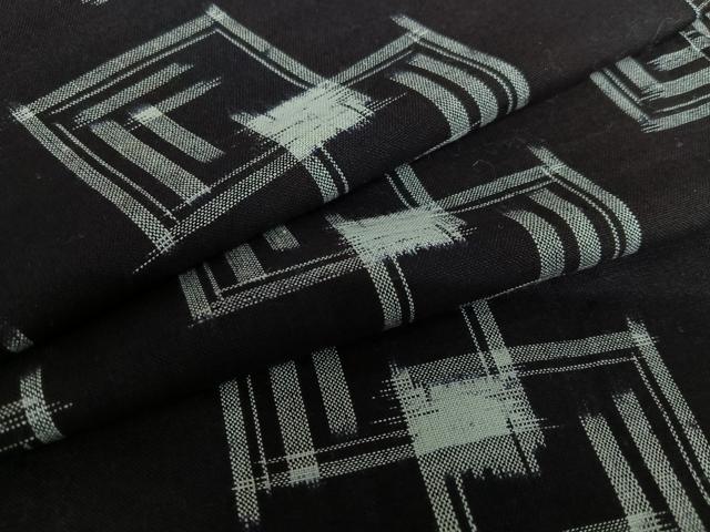 平和屋着物●久留米絣　単衣　色紙重ね文　綿　逸品　AAAV7443zg