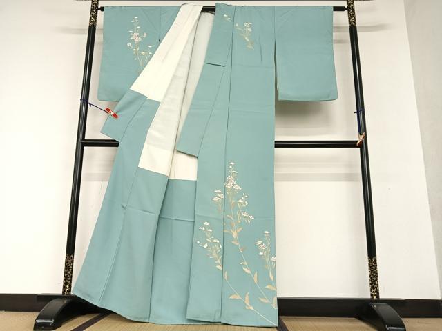 平和屋着物●訪問着　友禅　作家物　草花文　正絹　逸品　AAAV7449zg 平和屋着物○訪問着 友禅 作家物 草花文 正絹 逸品 AAAV7449zg