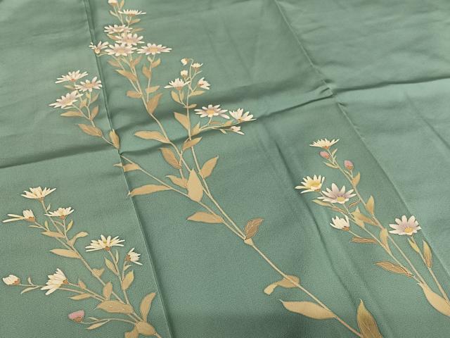 平和屋着物○訪問着 友禅 作家物 草花文 正絹 逸品 AAAV7449zg