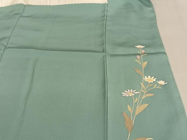 平和屋着物○訪問着 友禅 作家物 草花文 正絹 逸品 AAAV7449zg