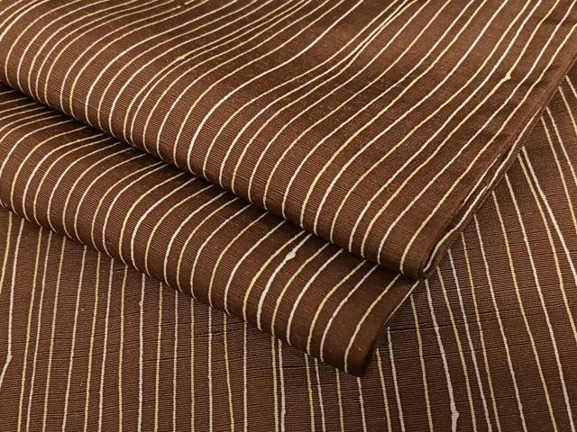 平和屋着物●上質な紬　縞　正絹　逸品　AAAV7454zg