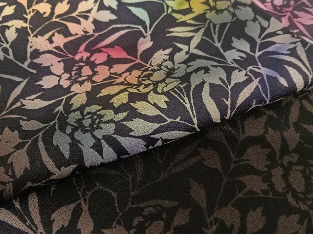 平和屋着物○訪問着 草花シルエット 暈し染め 正絹 逸品 AAAV7470zg