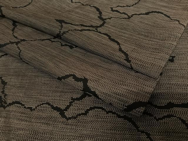平和屋着物●本場大島紬　泥染め　雲重ね文　黒地　正絹　逸品　AAAV7498zg