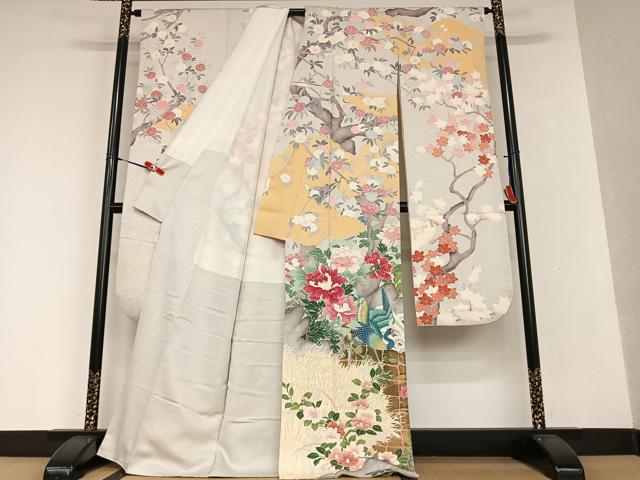 平和屋着物○豪華振袖 友禅 泰常好み 風景花鳥文 暈し染め 