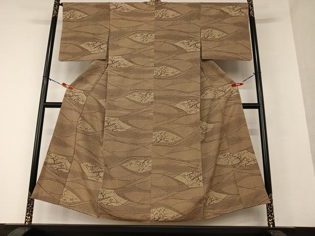 平和屋着物○お召 草花文 正絹 逸品 AAAU8187zg