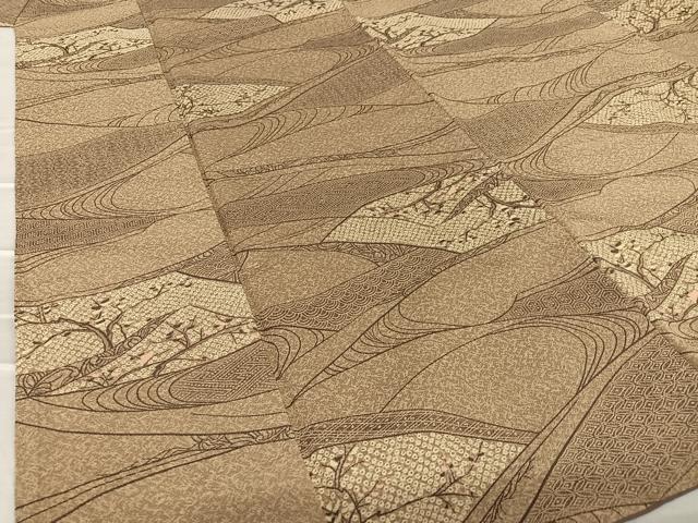 平和屋着物○お召 枝花文 正絹 逸品 AAAV7515zg