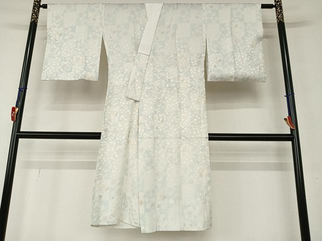 平和屋着物●長襦袢　無双仕立て　市松舞桜　正絹　逸品　AAAV7516zg