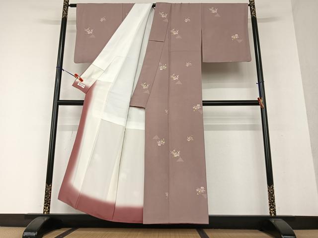 やまとお誂え モノトーン 華かやかな花柄 裄66.5 小紋 着物 T-8306 aquankyoya_kyoyac025