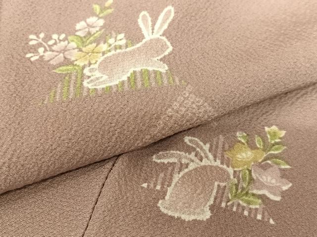 平和屋着物○上質な小紋 型染め 切嵌花文 正絹 逸品 AAAZ3751ck