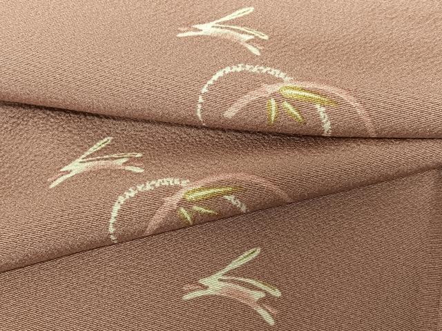 平和屋着物●上質な小紋　笹文　跳び兎　正絹　逸品　未使用　AAAV7525zg