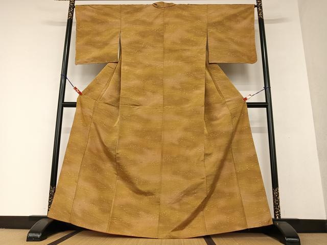 平和屋着物○上質な小紋 紬地 霞文 正絹 逸品 AAAV7544zg