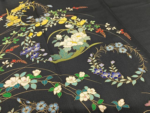 平和屋着物＊夏物 訪問着 紗 草花文 正絹 逸品 AABD3393jd 平和屋着物