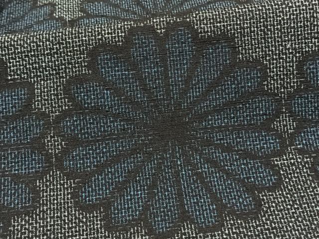 平和屋着物▽上質な紬 単衣 花づくし 正絹 逸品 AAAV8331fy