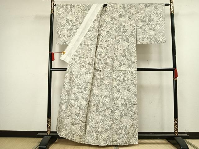 平和屋着物▽上質な紬　単衣　草花文　正絹　逸品　AAAV8340fy 平和屋着物▽上質な紬 単衣 草花文 正絹 逸品 AAAZ9021fyの通販はau