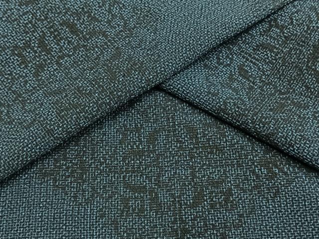 平和屋着物▽お召　単衣　花菱文　正絹　逸品　AAAV8342fy