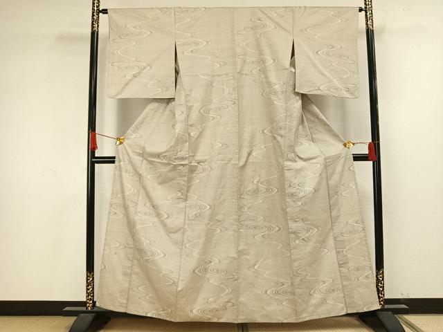 平和屋着物▽上質な紬　単衣　亀甲文　正絹　逸品　DAAV9613sf 平和屋着物▽上質な紬 単衣 亀甲文 正絹 逸品 DAAV9613sf