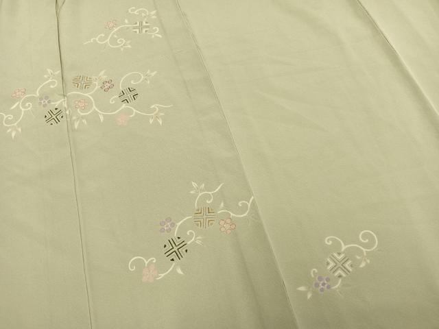 平和屋着物▽訪問着 単衣 駒刺繍 花唐草文 金彩 高島屋扱い