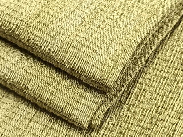 平和屋着物▽お召　単衣　縞　正絹　逸品　AAAV8348fy