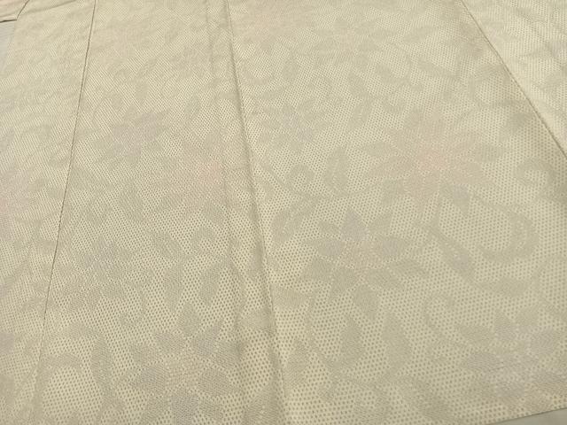 平和屋着物▽本塩沢 単衣 亀甲絣 唐草花文 正絹 逸品 未