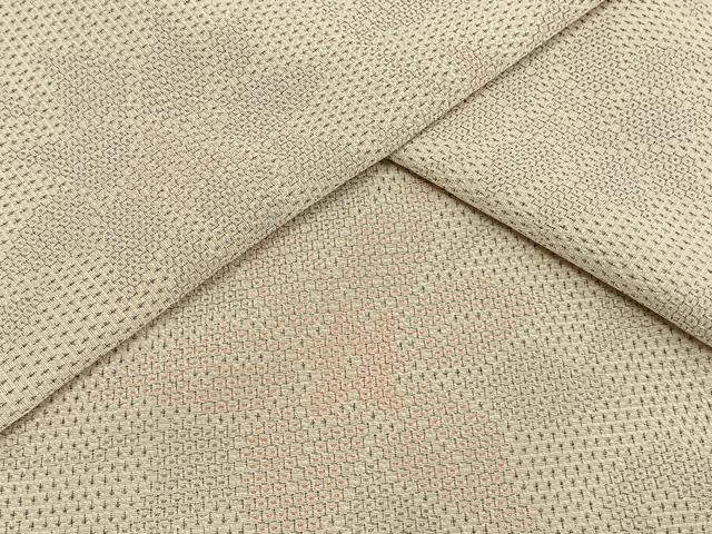 平和屋着物▽本塩沢　単衣　亀甲絣　唐草花文　正絹　逸品　未使用　AAAV8357fy