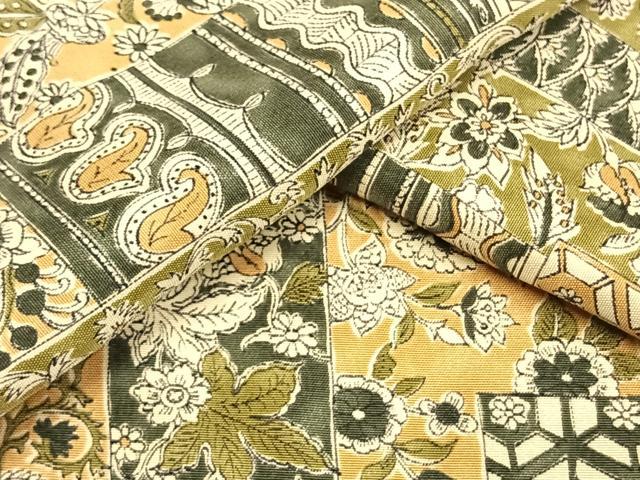 平和屋着物▽本塩沢 単衣 横段花蝶文 正絹 逸品DAAS0794az