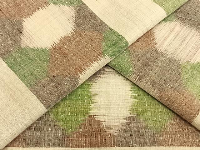 平和屋着物▽上質な紬 単衣 横段文 正絹 逸品 未使用