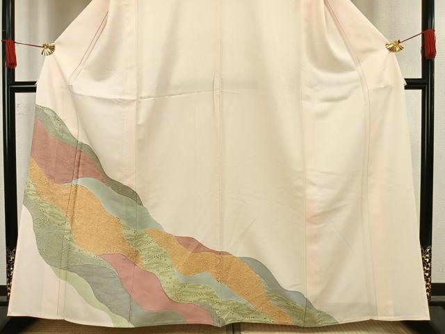 平和屋着物○訪問着 流水御所車風景文 金彩 丹後ちりめん 反端付き