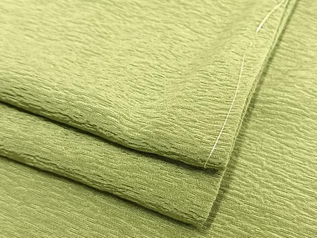 平和屋着物▽上質な色無地　単衣　苗色　正絹　逸品　未使用　AAAV8429fy